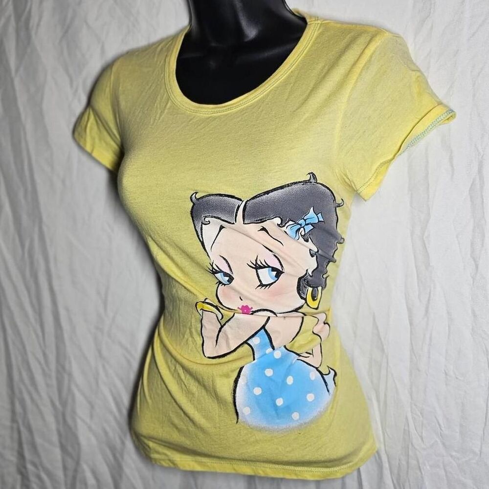 2000s y2k retro yellow betty boop tshirt